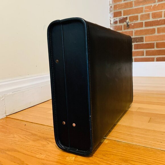 Coach Black Leather Hard Sided 4.5" Briefcase Rare Nos Vintage Made In The USA. - Picture 13 of 16